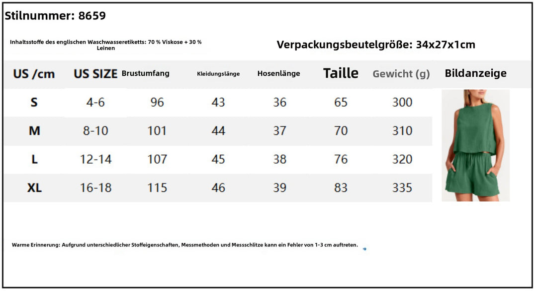 Drune | Zweiteiliges Set aus ärmellosem Oberteil und Shorts