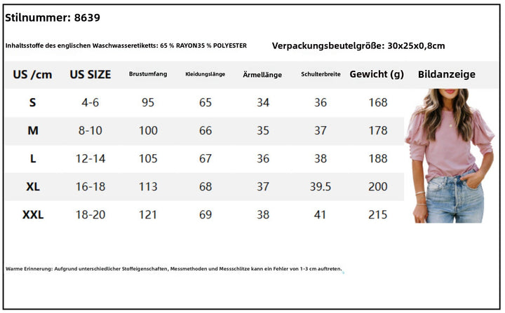 Drune | Rundhalsausschnitt einfarbig Knopf kurze Ärmel