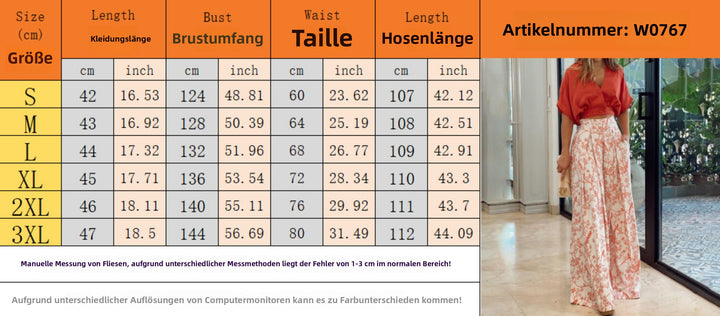 Drune | Zweiteiliges Set mit V-Ausschnitt und Hose mit weitem Bein