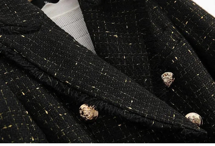 Drune | Tweed Blazer Damen - Lässig - Unifarben