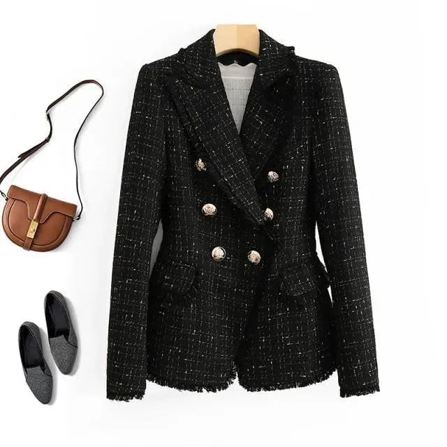Drune | Tweed Blazer Damen - Lässig - Unifarben