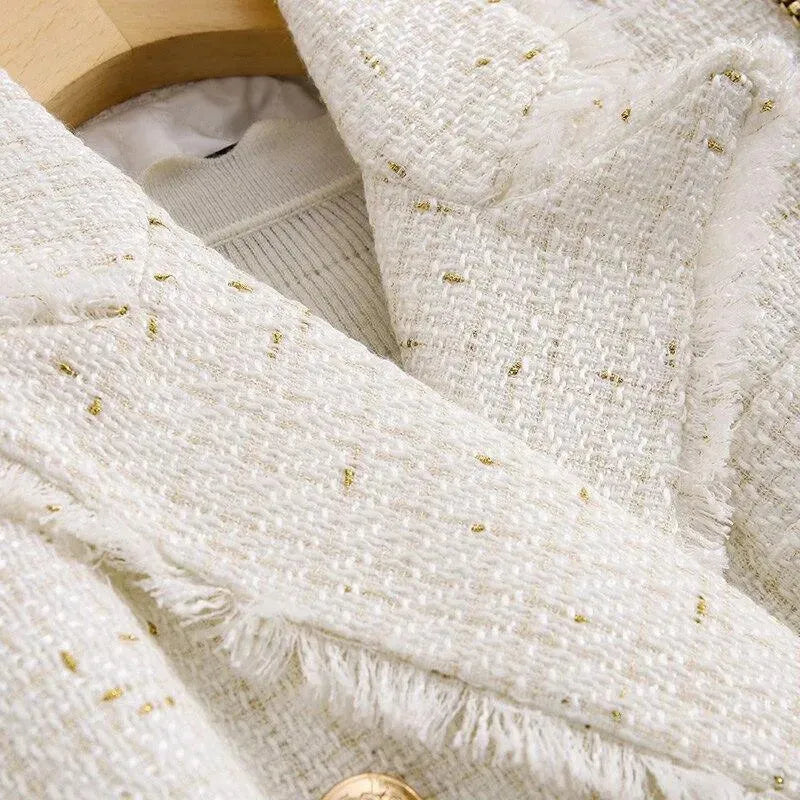 Drune | Tweed Blazer Damen - Lässig - Unifarben