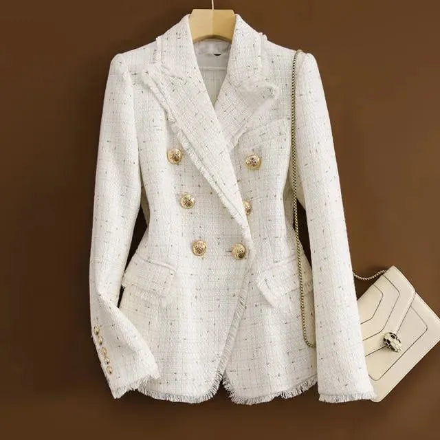 Drune | Tweed Blazer Damen - Lässig - Unifarben