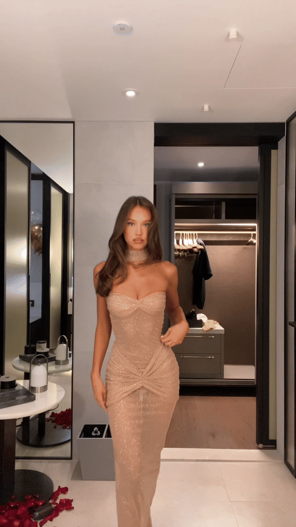Drune | Maxi Kleid Champagner