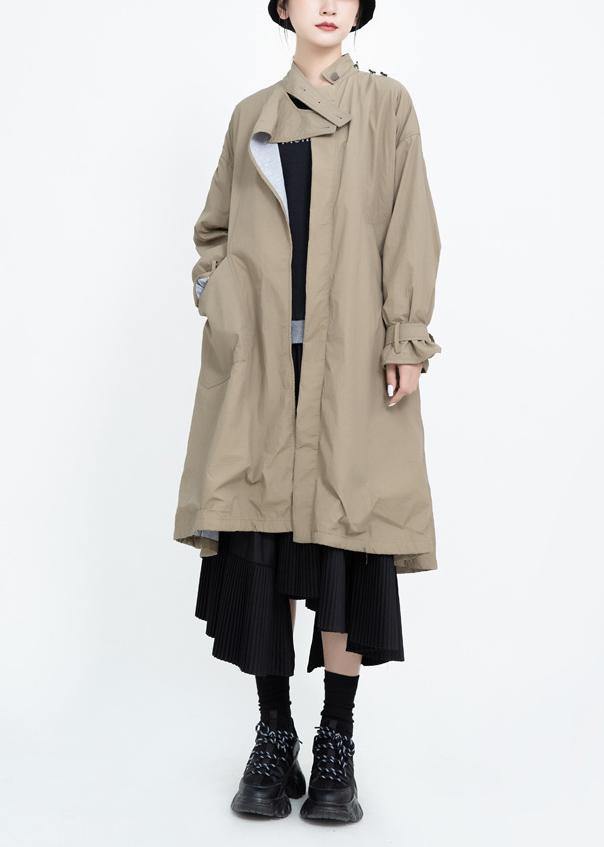 Drune | ways to wear Fashion asymmetrische Mäntel Damen khaki Midi Jacken