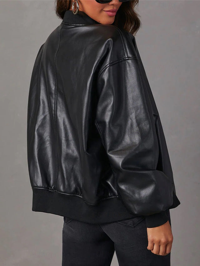 Drune | Lockere Lederjacke für Damen