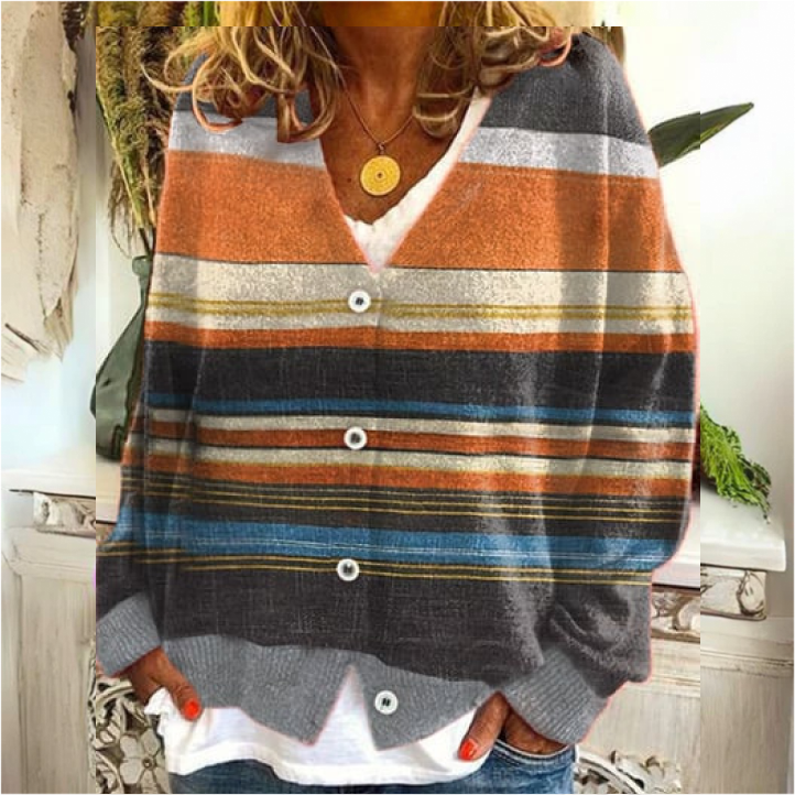 Drune | Strickjacke mit Blumenknöpfen für Frauen