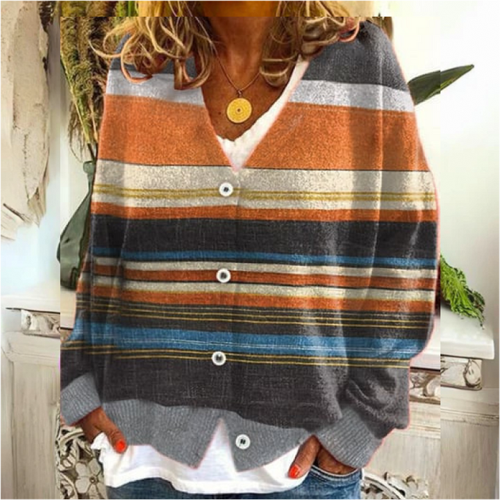 Drune | Strickjacke mit Blumenknöpfen für Frauen