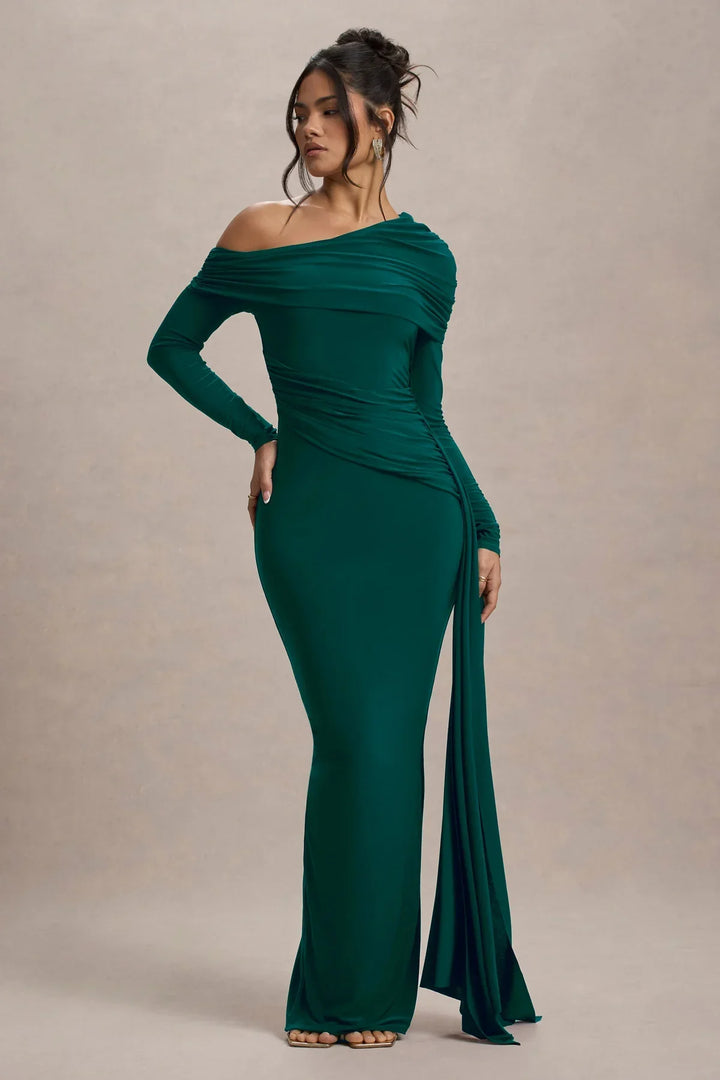 Drune | Schuppen Falten Maxi Kleid