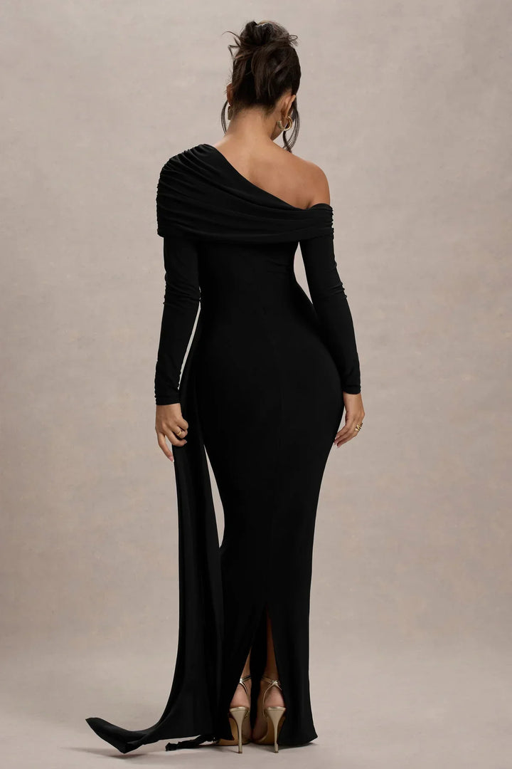 Drune | Schuppen Falten Maxi Kleid
