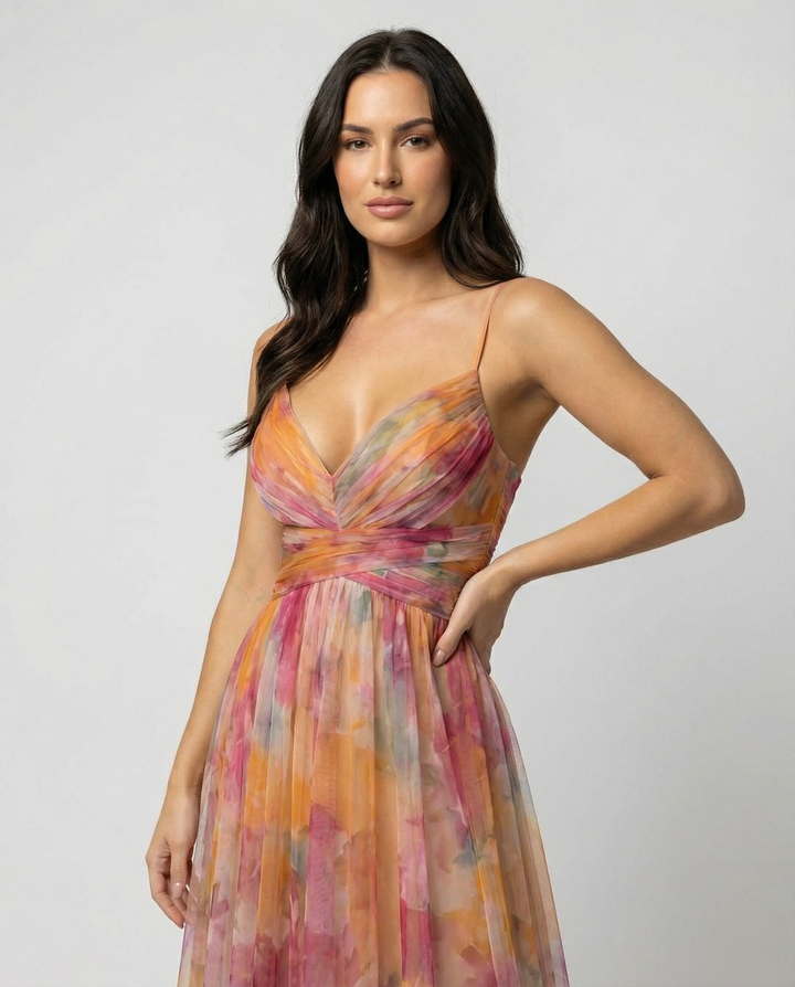 Elegantes Maxikleid im Schönen Blumenmuster für festliche Anlässe | Drune