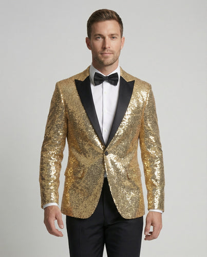 Drune | Glänzender Herren Pailletten Blazer
