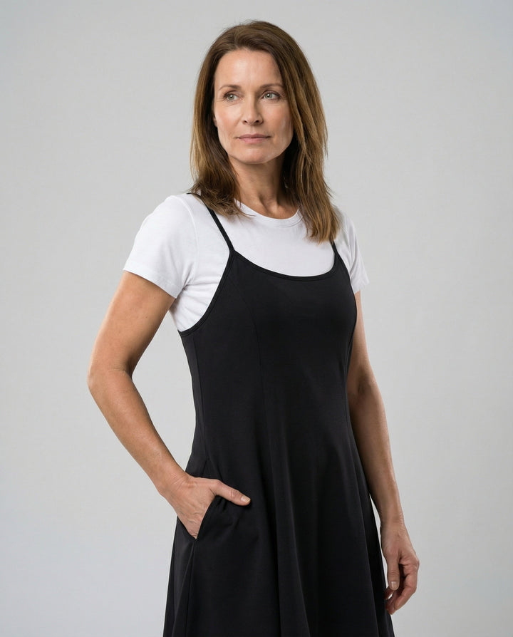 Damen Skater Sommerkleid mit Trägern