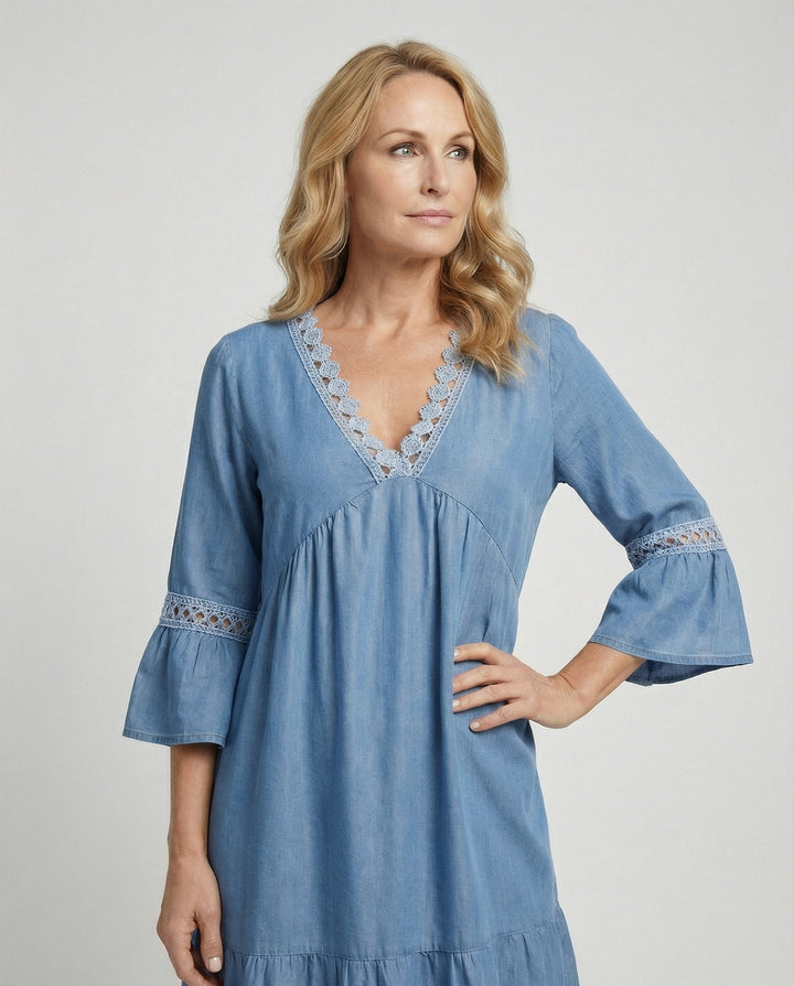 Damen Minikleid A-Linie floral