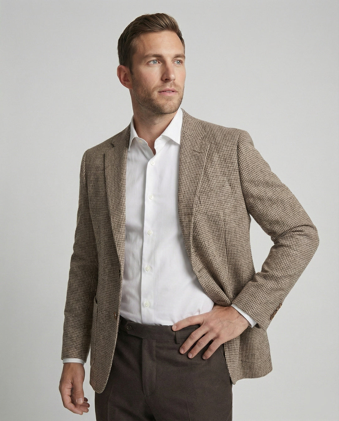 Herren Blazer Leinen Sakko leger