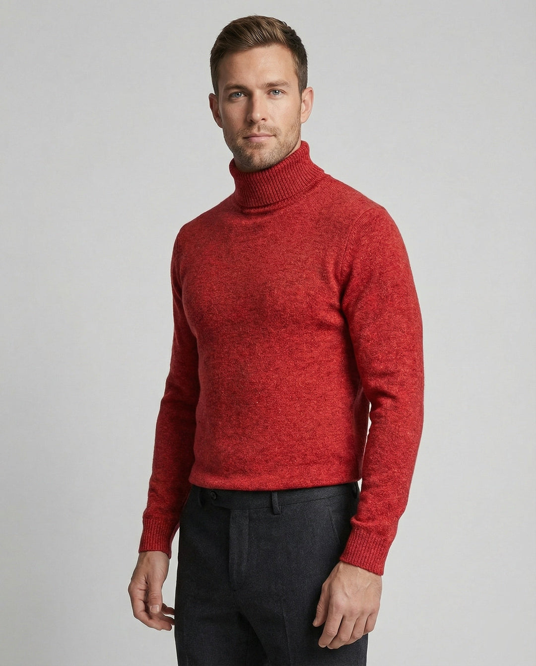 Herren Rollkragenpullover aus weichem Merinowolle Drune