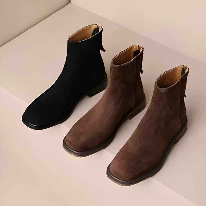 Drune | Elegante Retro Braun Ankle Boots