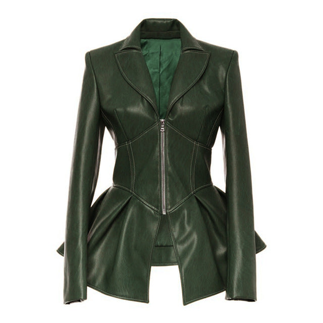 Drune | Sommerzeit Hochbund PU Lederjacke