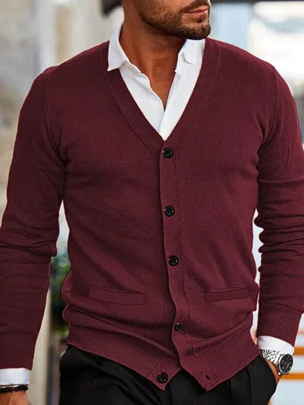 Drune | Ausschnitt Herren Strickjacke Pullover