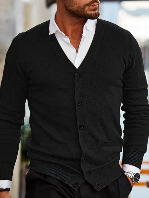 Drune | Ausschnitt Herren Strickjacke Pullover