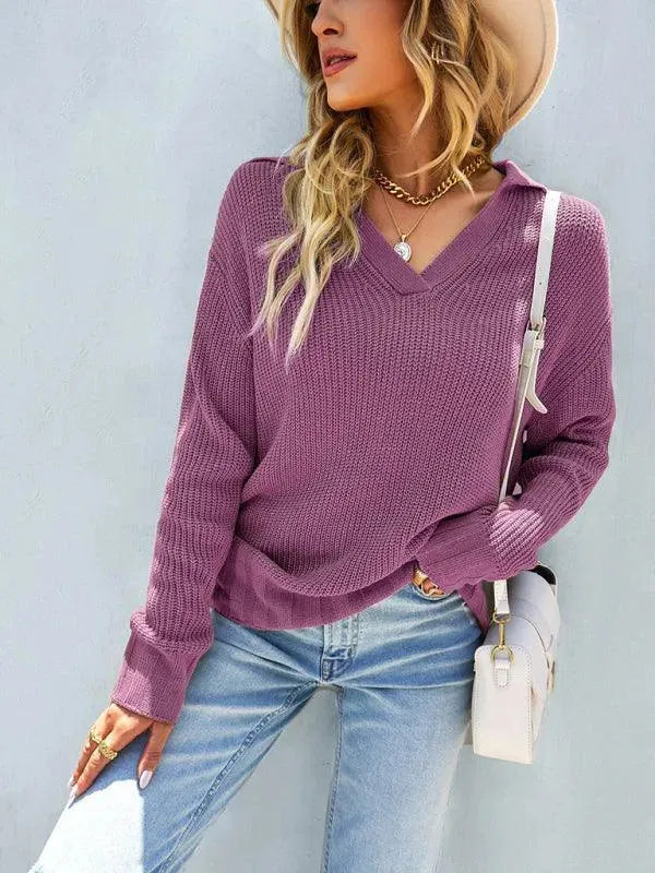 Drune | Ausschnitt Polo Damen Pullover Top