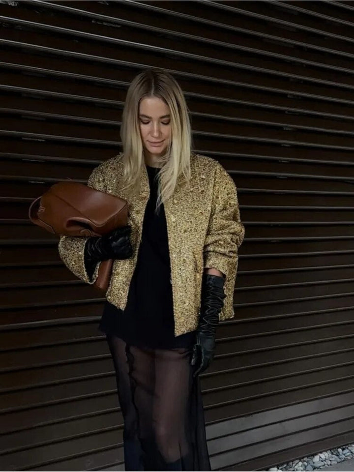 Drune | Damen Bomberjacke Gold für Den Herbst