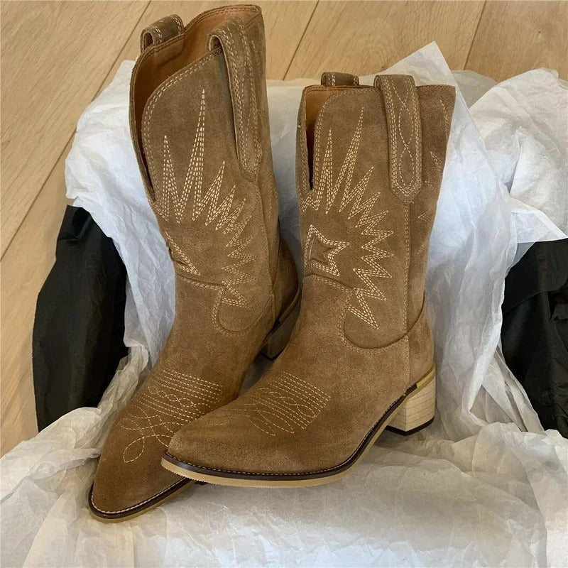 Drune | Bestickte Leder-Westenstiefel
