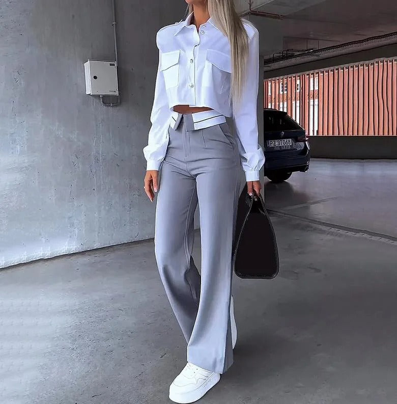 Drune | Set Aus Kurzem Blazer Mantel und Gerader Hose