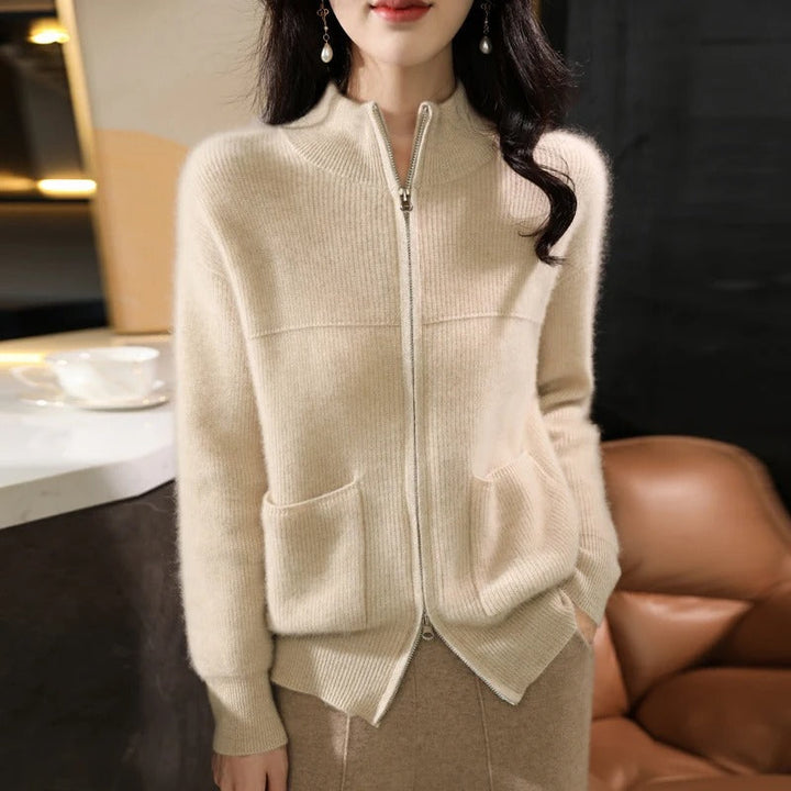 Drune | Strickjacke Aus Wolle mit Reißverschluss und Stehkragen