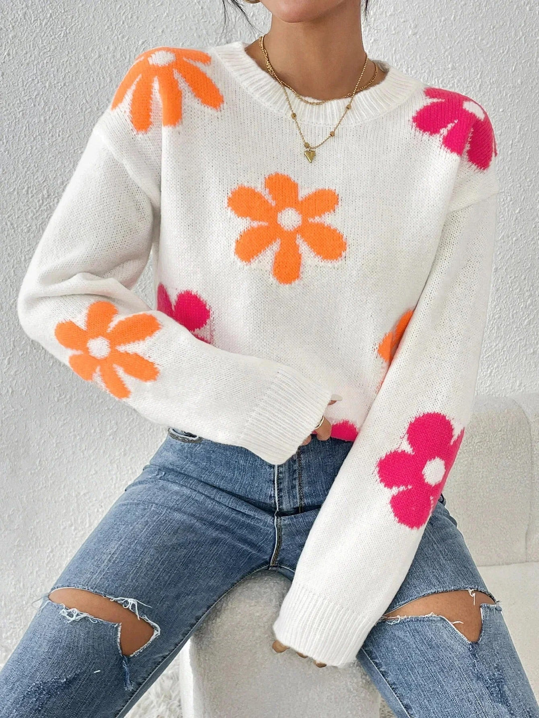 Drune | Strickpullover mit Floralem Druck