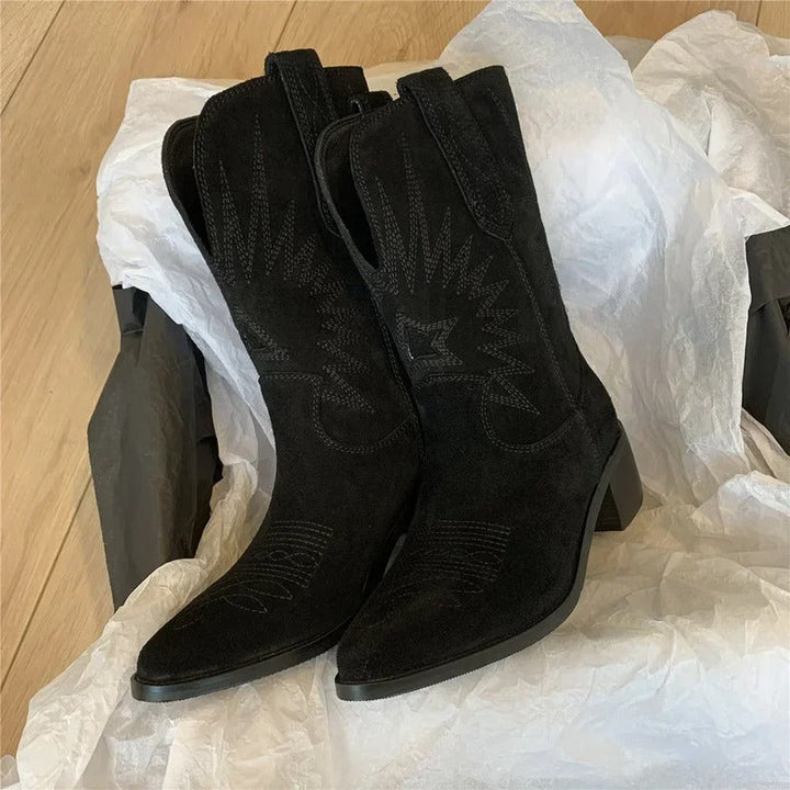Drune | Bestickte Leder-Westenstiefel