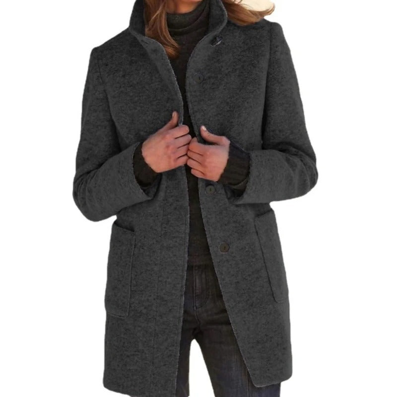 Drune | Lange Damenjacke mit Knopfverschluss Frühlingsjacke Damen