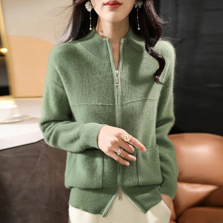 Drune | Strickjacke Aus Wolle mit Reißverschluss und Stehkragen