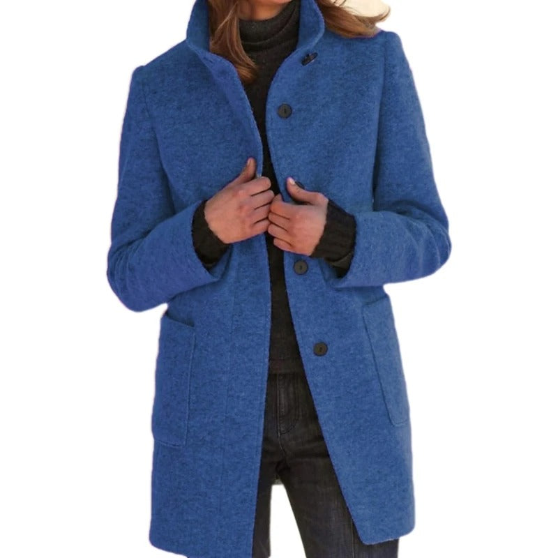 Drune | Lange Damenjacke mit Knopfverschluss Frühlingsjacke Damen