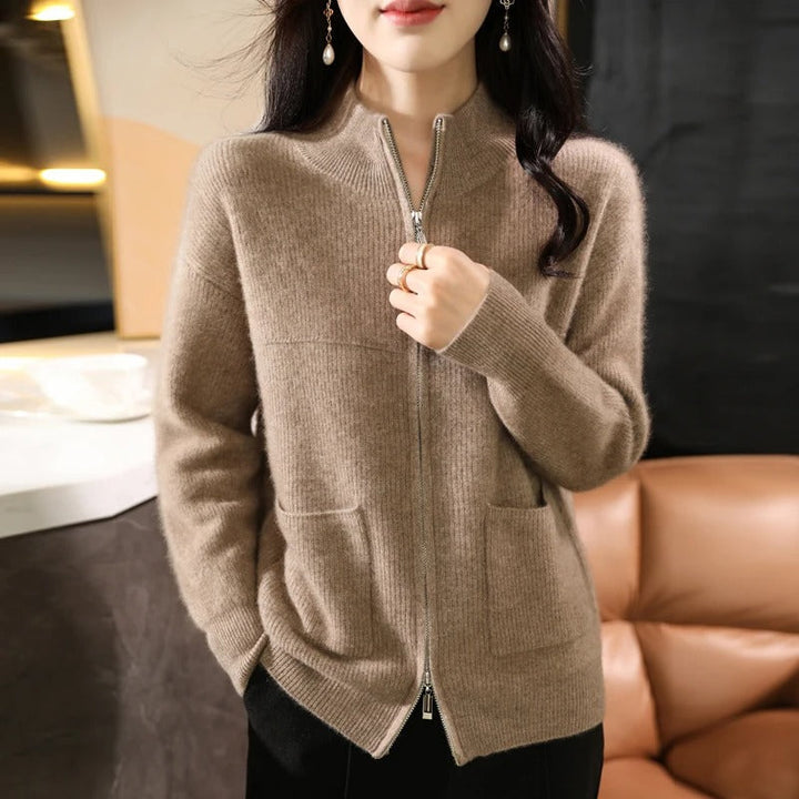 Drune | Strickjacke Aus Wolle mit Reißverschluss und Stehkragen