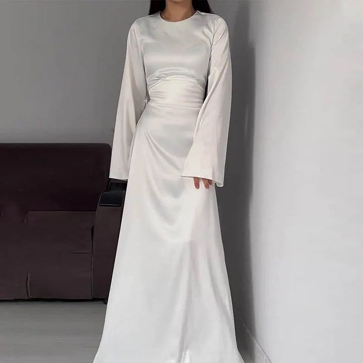 Drune | Schickes Damen Maxikleid mit Langen Ärmeln und Tailliertem Schnitt