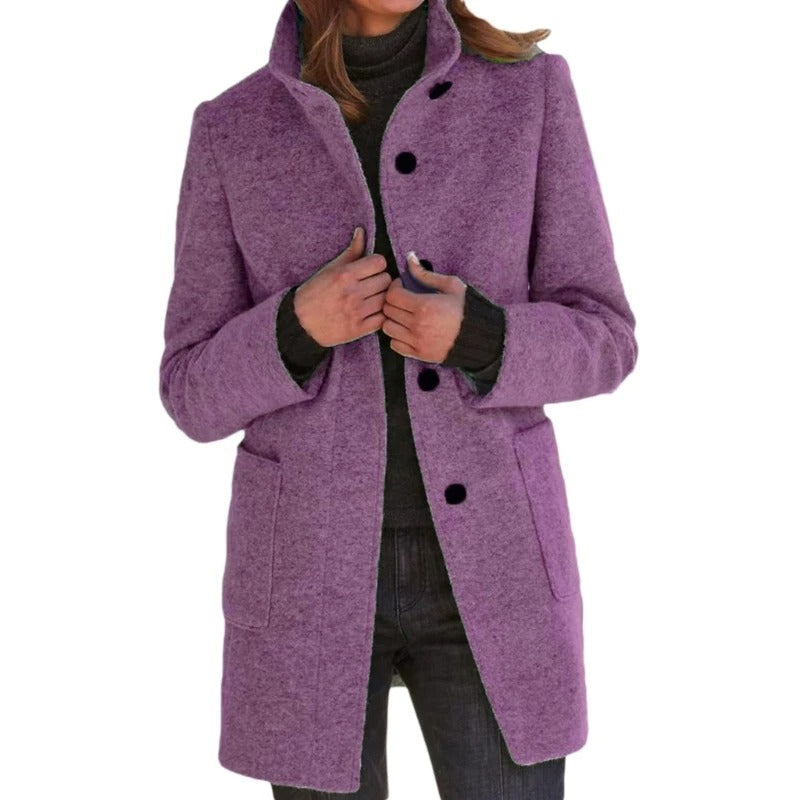 Drune | Lange Damenjacke mit Knopfverschluss Frühlingsjacke Damen