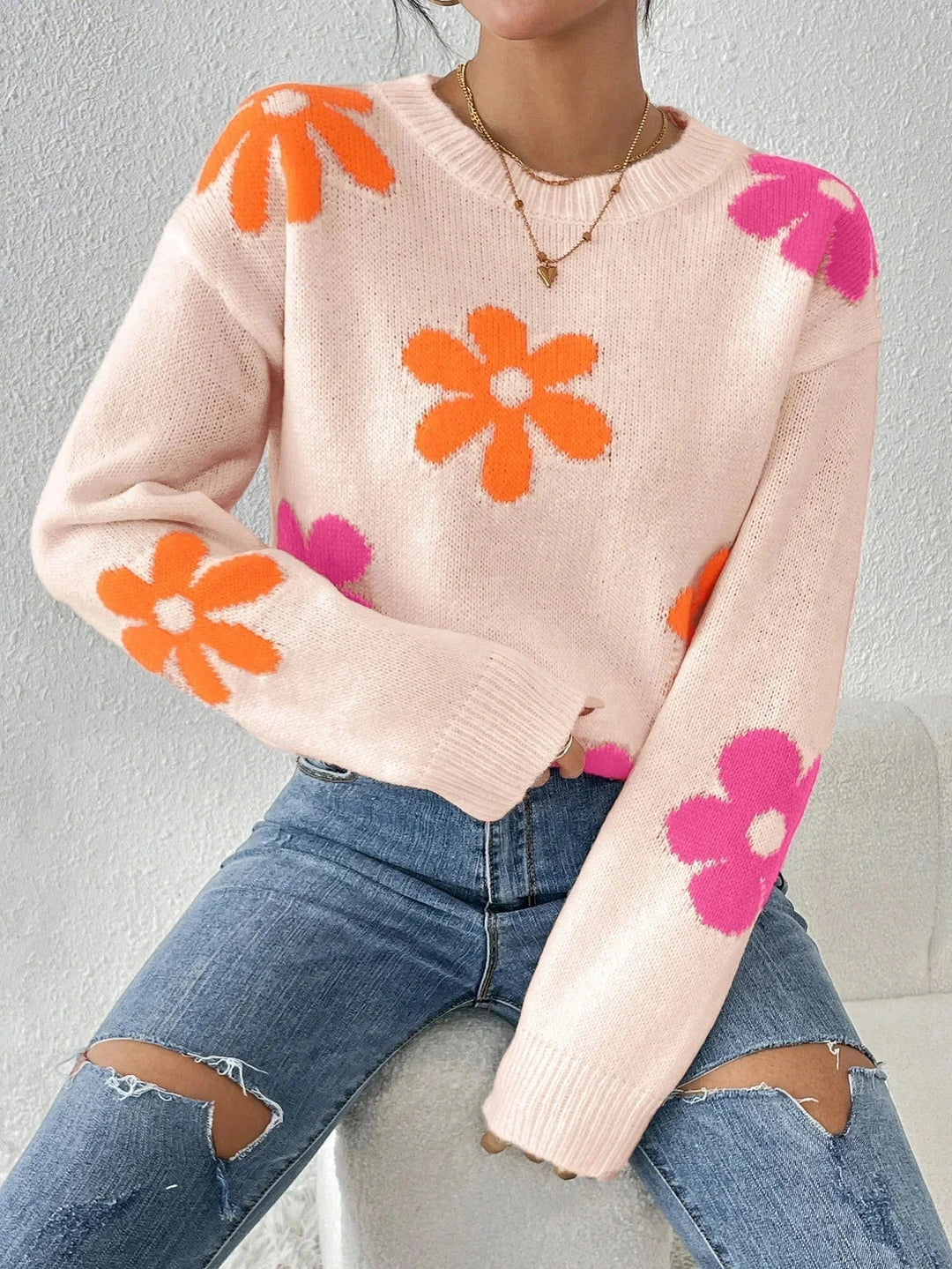 Drune | Strickpullover mit Floralem Druck