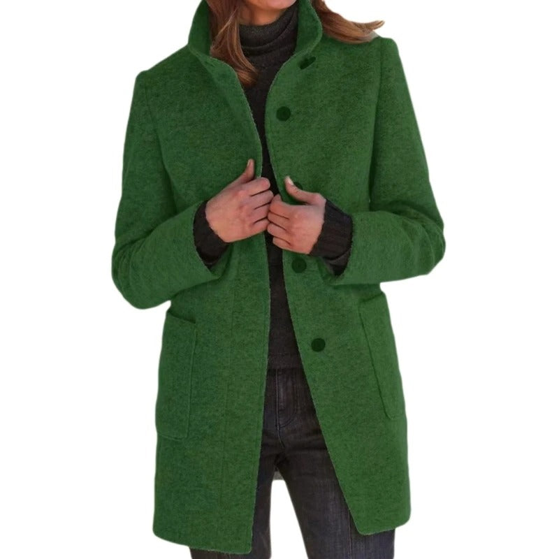 Drune | Lange Damenjacke mit Knopfverschluss Frühlingsjacke Damen
