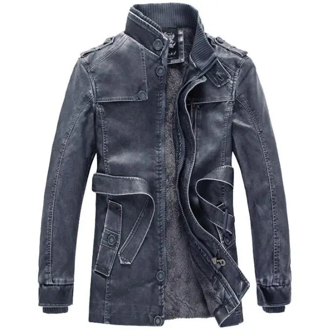 Drune | Elegante vegane Lederjacke mit zusätzlichen Taschen für Männer - Ideal für alle Jahreszeiten