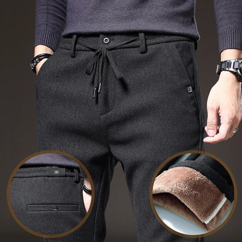 Drune | Männer Winter Fleece Warme Casual Hosen