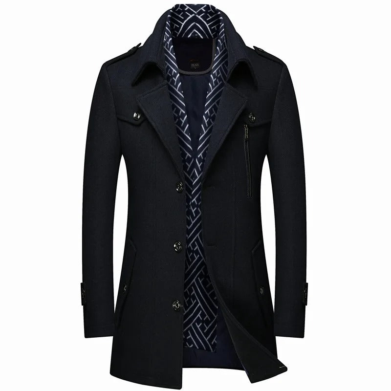 Drune | Mid-Length Wollmischung Mantel - Doppelreiher - Elegante Winteroberbekleidung