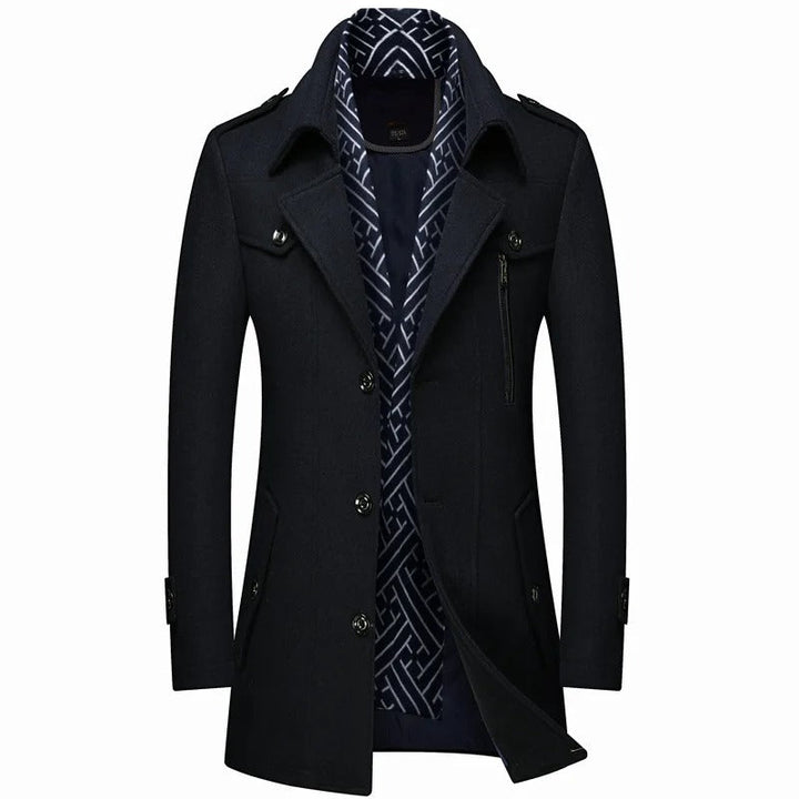 Drune | Mid-Length Wollmischung Mantel - Doppelreiher - Elegante Winteroberbekleidung