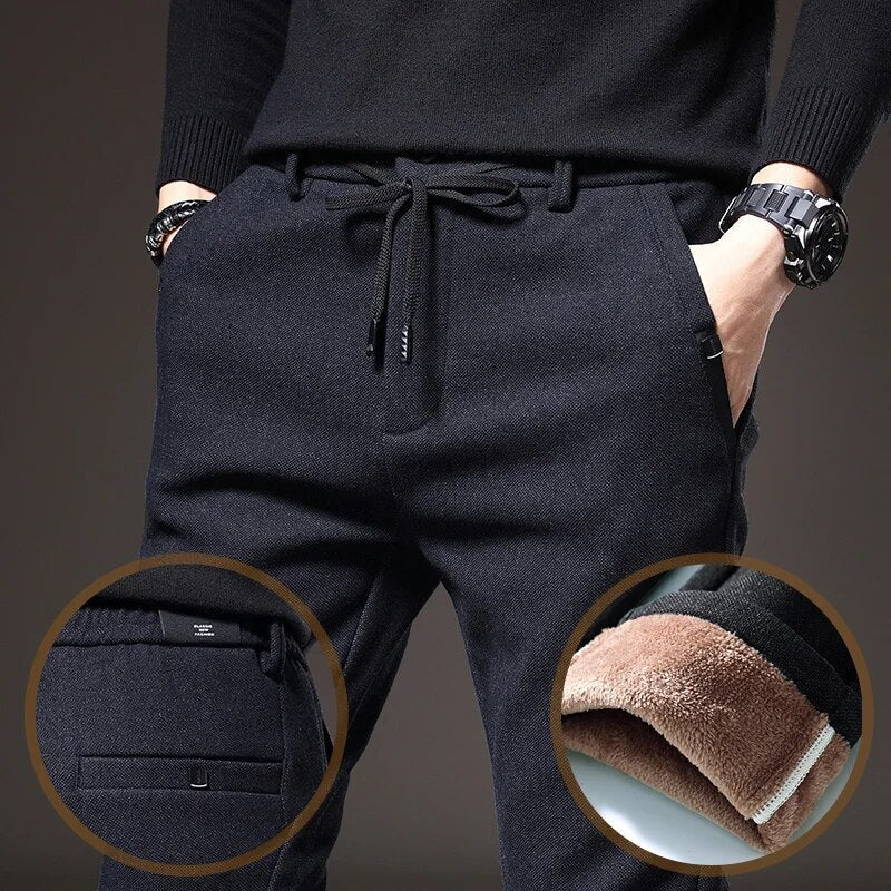 Drune | Männer Winter Fleece Warme Casual Hosen