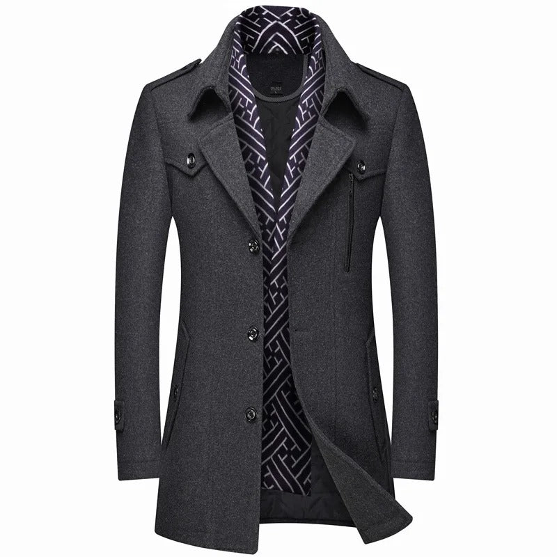 Drune | Mid-Length Wollmischung Mantel - Doppelreiher - Elegante Winteroberbekleidung