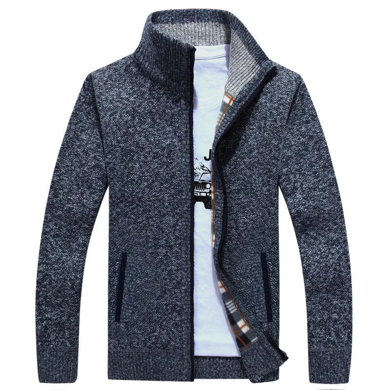 Drune | Strickjacke mit Karofutter Wollmischung Warm und Stilvoll