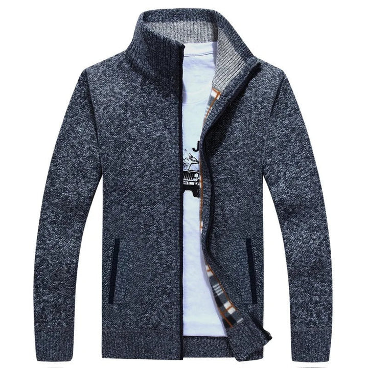 Drune | Strickjacke mit Karofutter Wollmischung Warm und Stilvoll