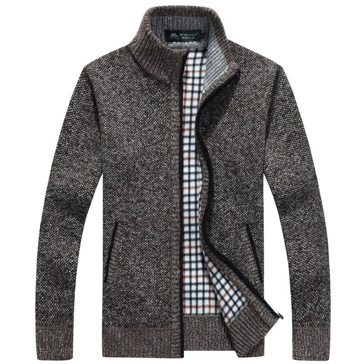 Drune | Strickjacke mit Karofutter Wollmischung Warm und Stilvoll