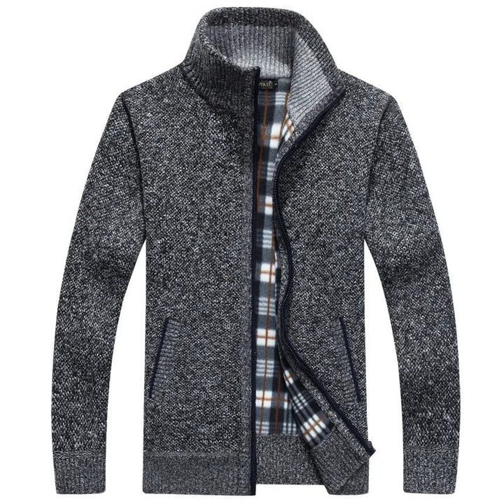 Drune | Strickjacke mit Karofutter Wollmischung Warm und Stilvoll