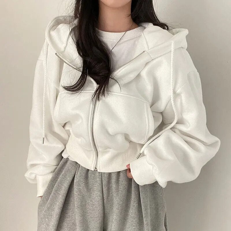 Drune | Damen Kurzkleid Weste mit Kapuze und oversized Fit